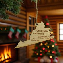 Load image into Gallery viewer, Ornament - CUSTOM - Virginia State with Cities