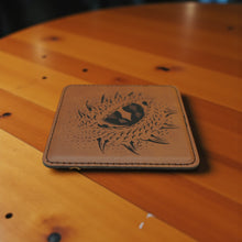 Load image into Gallery viewer, Coaster - Dragons Eye - SET OF 2 - Leather or Stitched Cork