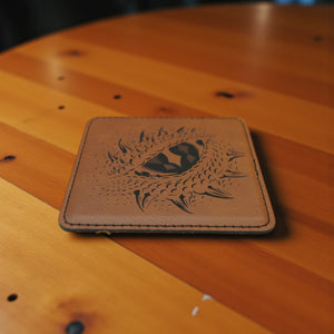 Coaster - Dragons Eye - SET OF 2 - Leather or Stitched Cork