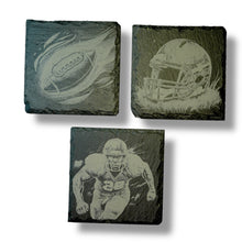 Load image into Gallery viewer, Coaster - Slate - Football - SET OF 3