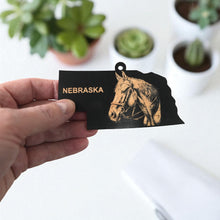 Load image into Gallery viewer, Ornament - Black - Nebraska with Horse