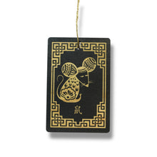 Load image into Gallery viewer, Ornament - Year of the Rat 3x4in - BLACK - Painted Raw Wood