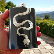 Load image into Gallery viewer, 8oz Snake Black Flask