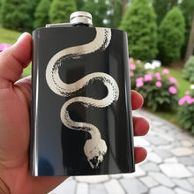 Load image into Gallery viewer, 8oz Snake Black Flask
