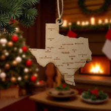 Load image into Gallery viewer, Ornament - CUSTOM - Texas State with Cities