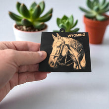Load image into Gallery viewer, Ornament - Black - Wyoming with Horse