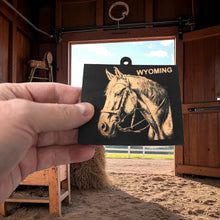 Load image into Gallery viewer, Ornament - Black - Wyoming with Horse