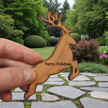 Load image into Gallery viewer, Reindeer Merry Christmas - Cedar Ornament