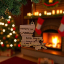 Load image into Gallery viewer, Ornament - CUSTOM - Louisiana State with Cities