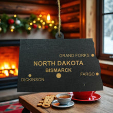 Load image into Gallery viewer, Ornament - CUSTOM - North Dakota State with Cities