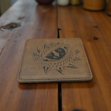 Load image into Gallery viewer, Coaster - Dragons Eye - SET OF 2 - Leather or Stitched Cork