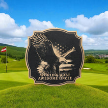 Load image into Gallery viewer, Sign - Black - Worlds most awesome Uncle with eagle and flag