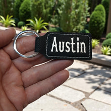 Load image into Gallery viewer, Keychain - Rectangle - Austin - Leather