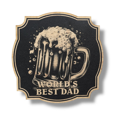 Sign - Black - Worlds best dad with beer mug