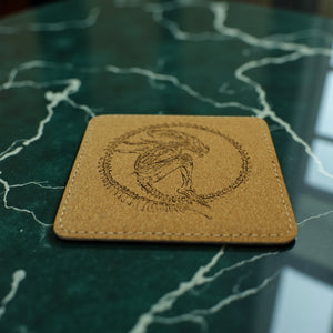 Coaster - Alien Fossil - SET OF 2 - Leather or Stitched Cork