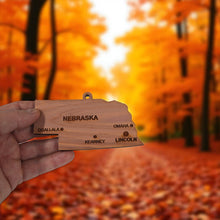 Load image into Gallery viewer, Ornament - CUSTOM - Nebraska State with Cities