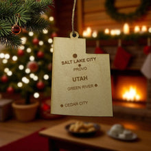 Load image into Gallery viewer, Ornament - CUSTOM - Utah State with Cities