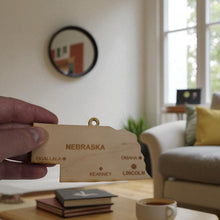 Load image into Gallery viewer, Ornament - CUSTOM - Nebraska State with Cities