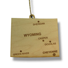 Load image into Gallery viewer, Ornament - CUSTOM - Wyoming State with Cities