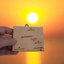 Load image into Gallery viewer, Ornament - CUSTOM - Wyoming State with Cities