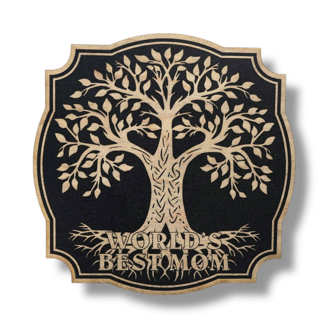 Sign - Black - Worlds best mom celtic tree of life