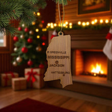 Load image into Gallery viewer, Ornament - CUSTOM - Mississippi State with Cities