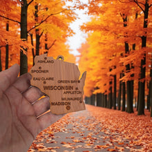 Load image into Gallery viewer, Ornament - CUSTOM - Wisconsin State with Cities
