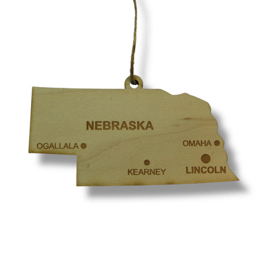 Ornament - CUSTOM - Nebraska State with Cities