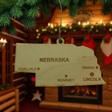 Load image into Gallery viewer, Ornament - CUSTOM - Nebraska State with Cities