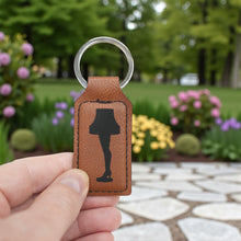 Load image into Gallery viewer, Keychain - Rectangle - Leg Lamp - Leather