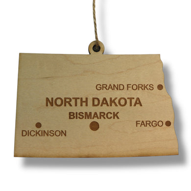 Ornament - CUSTOM - North Dakota State with Cities
