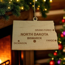 Load image into Gallery viewer, Ornament - CUSTOM - North Dakota State with Cities