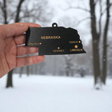 Load image into Gallery viewer, Ornament - CUSTOM - Nebraska State with Cities
