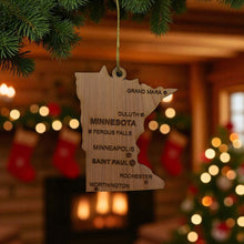 Load image into Gallery viewer, Ornament - CUSTOM - Minnesota State with Cities