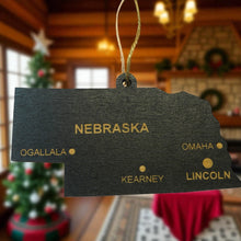 Load image into Gallery viewer, Ornament - CUSTOM - Nebraska State with Cities