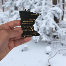 Load image into Gallery viewer, Ornament - CUSTOM - Minnesota State with Cities