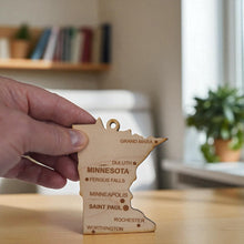 Load image into Gallery viewer, Ornament - CUSTOM - Minnesota State with Cities