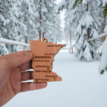 Load image into Gallery viewer, Ornament - CUSTOM - Minnesota State with Cities