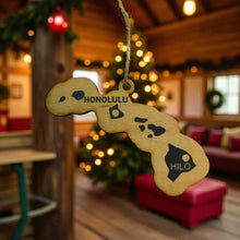 Load image into Gallery viewer, Ornament - CUSTOM - Hawaii State with Cities