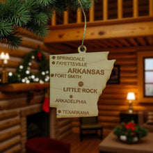 Load image into Gallery viewer, Ornament - CUSTOM - Arkansas State with Cities