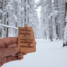 Load image into Gallery viewer, Ornament - CUSTOM - Alabama State with Cities
