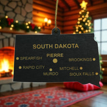 Load image into Gallery viewer, Ornament - CUSTOM - South Dakota State with Cities