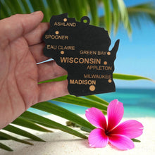 Load image into Gallery viewer, Ornament - CUSTOM - Wisconsin State with Cities