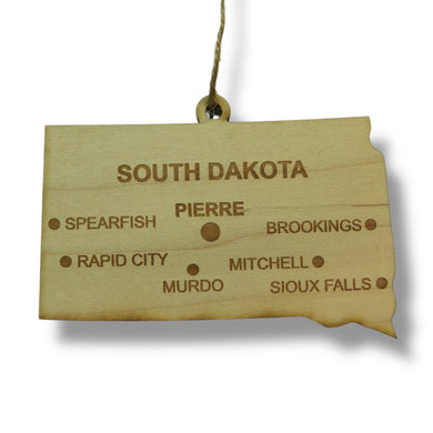Ornament - CUSTOM - South Dakota State with Cities