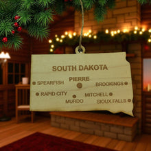 Load image into Gallery viewer, Ornament - CUSTOM - South Dakota State with Cities