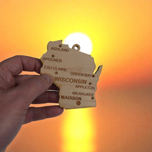 Load image into Gallery viewer, Ornament - CUSTOM - Wisconsin State with Cities