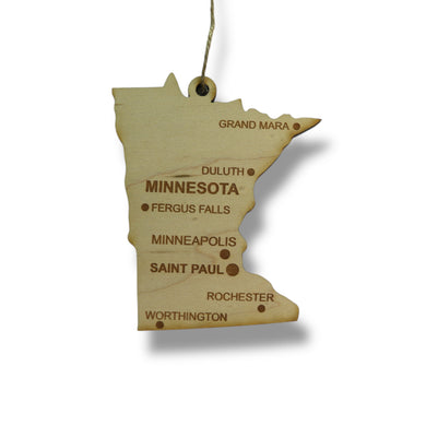 Ornament - CUSTOM - Minnesota State with Cities