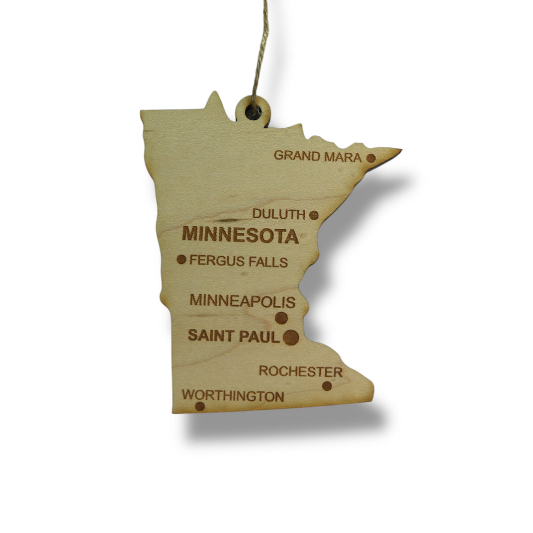 Ornament - CUSTOM - Minnesota State with Cities