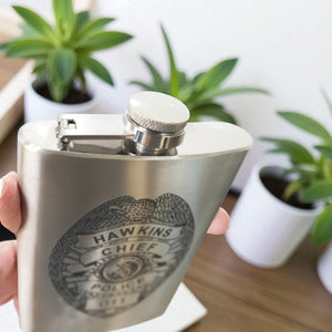 8oz Hawkins Chief of Police Stainless Steel Flask