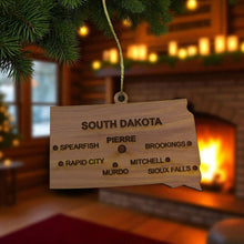 Load image into Gallery viewer, Ornament - CUSTOM - South Dakota State with Cities